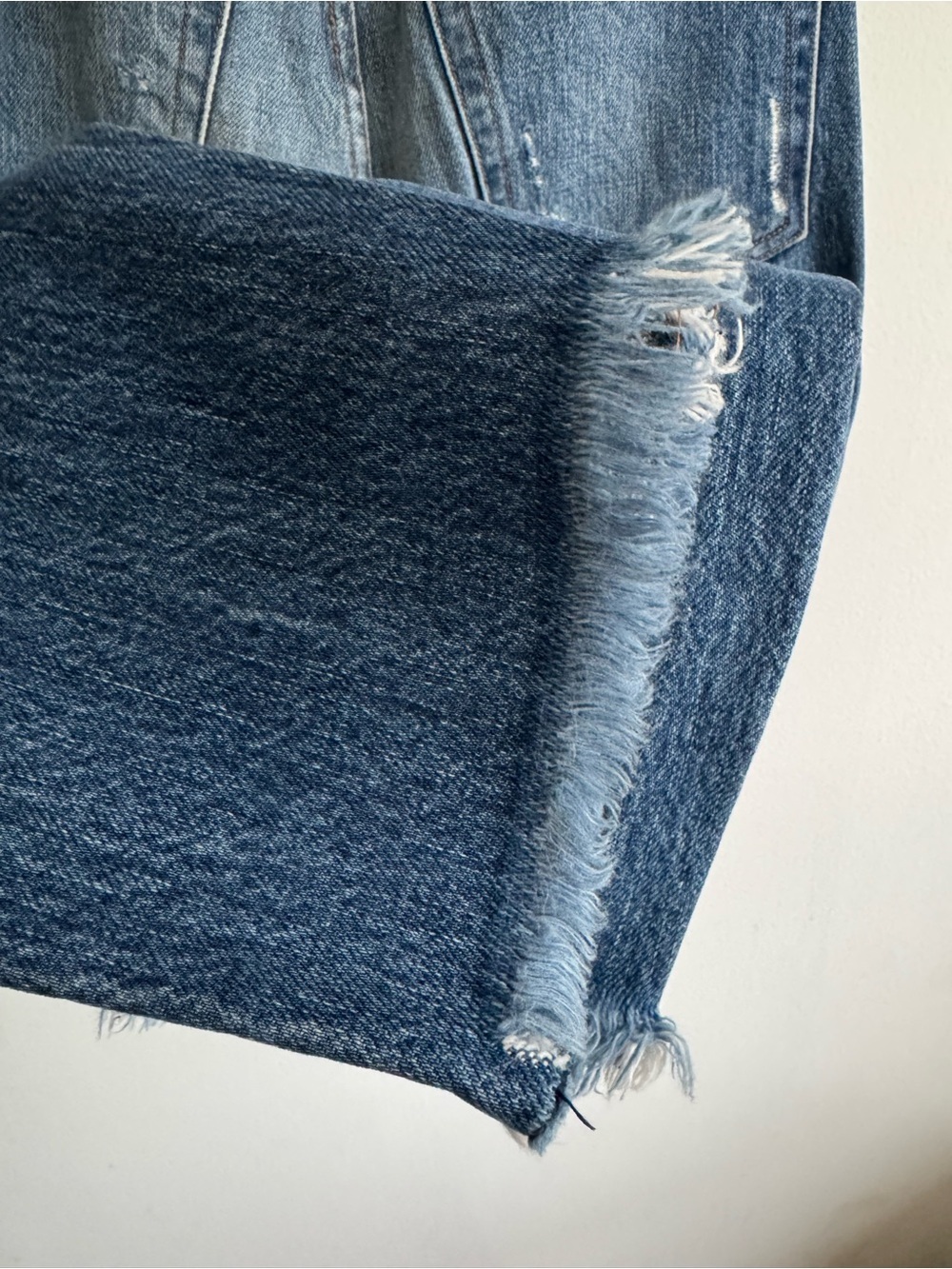 FRAME Le Stevie Crop Jeans Women’s 23 Distressed Raw Hem 100% Cotton - Picture 7 of 8